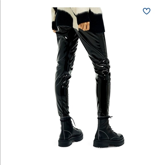 TOPSHOP Vinyl/patent skinny pants - Picture 1 of 4